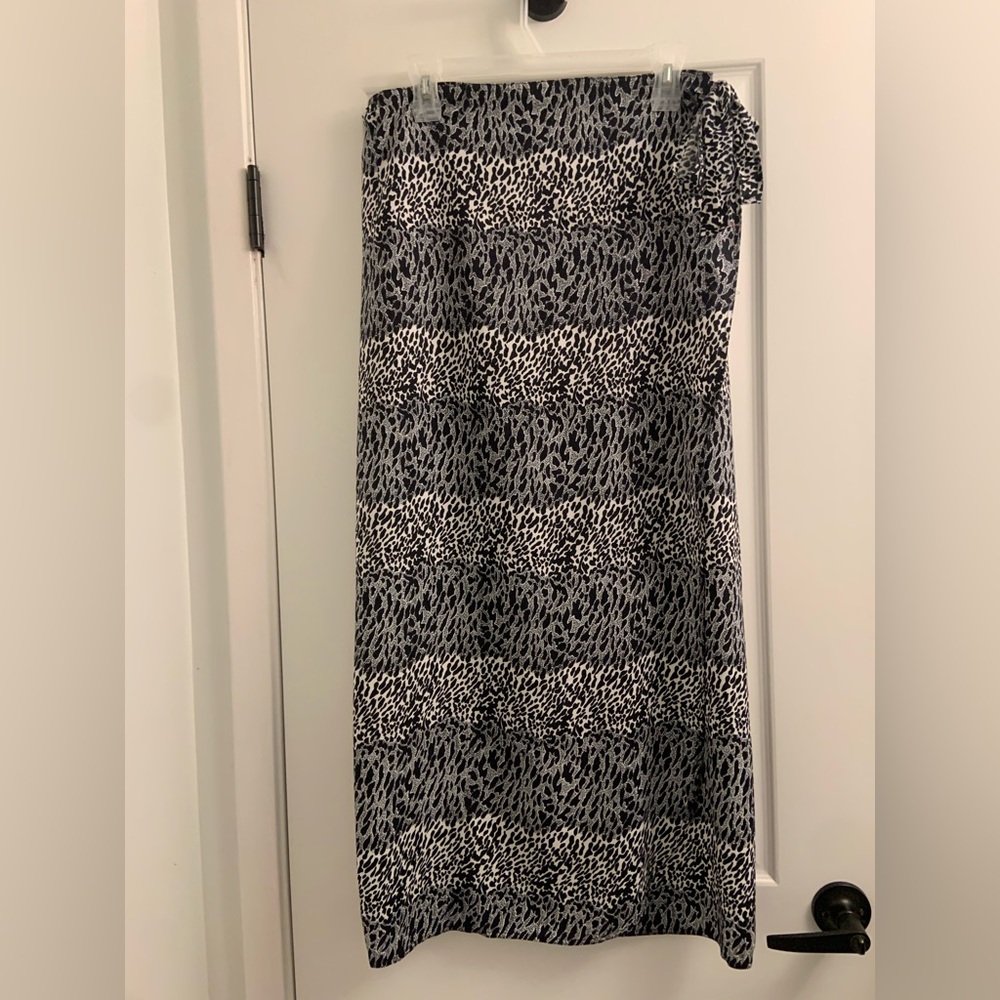 Black and White Maxi Pencil Skirt for Cocktail